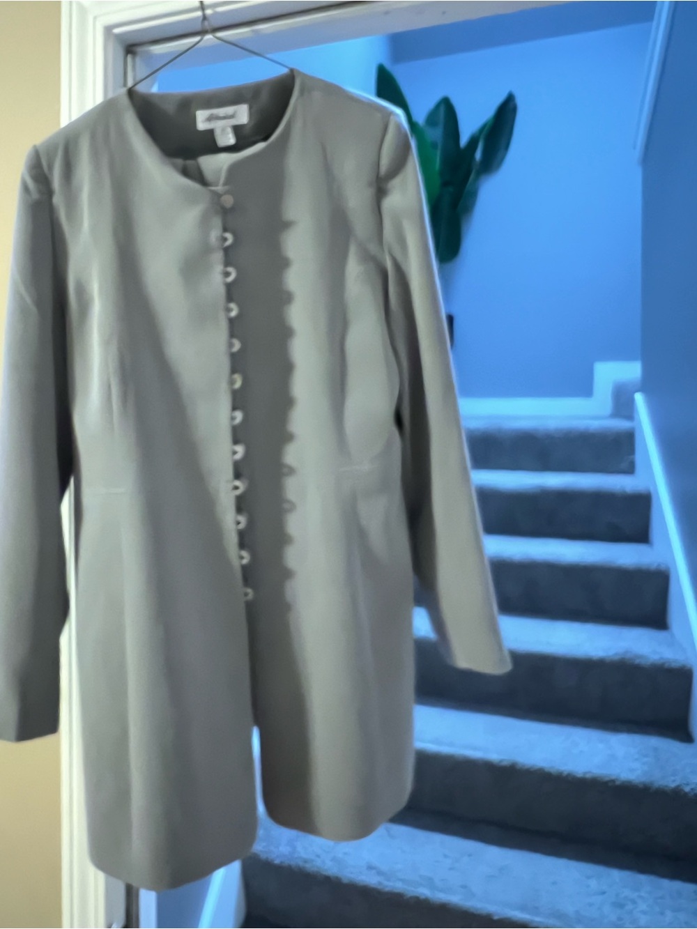 Women's Light Gray Button-Front Blazer Jacket with skirt by Appraisal